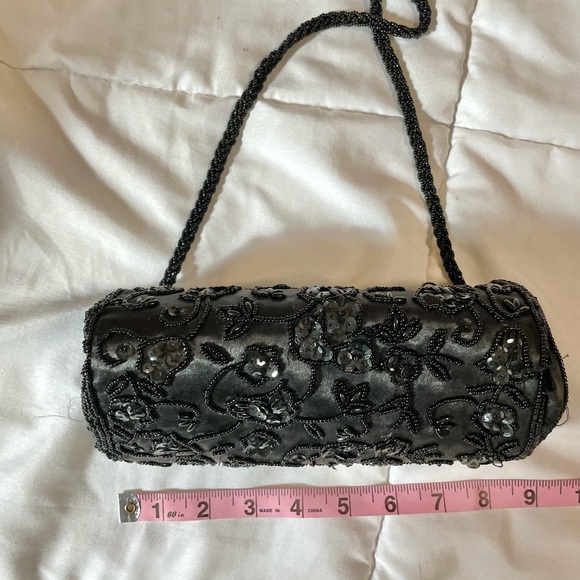 Vintage Evening Bag Black Beaded Small - Picture 2 of 9